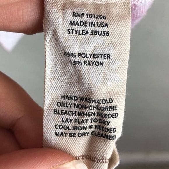 Soft Surroundings Pink White Floral Crew Neck Long Sleeve Romanza Tunic Sweater - Picture 4 of 4